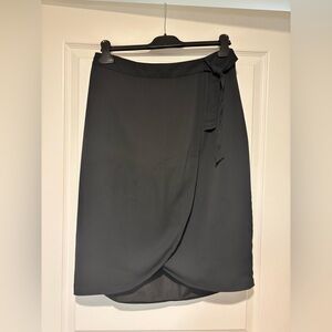 J. Crew Black Tulip Faux Wrap Skirt